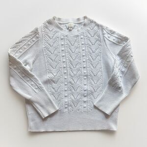 Womens Sweater Crew Neck Cable Knit A New Day Ivory Cream Sweater Size XXL